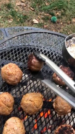 Flippin’ the Guinness Turkey Meatballs #turkey #meatballsrecipe #guinness #firepit #doodle