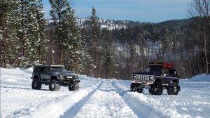 TRAXXAS TRX 4 :Ford Bronco & Jeep Cherokee on the snowy road (на зимней дороге)