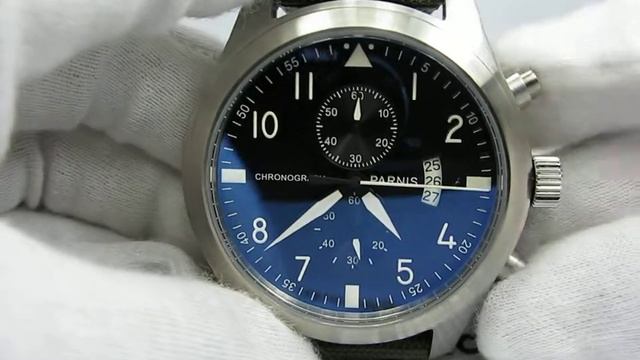PARNIS Pi112 48MM TO CROWN PILOT TOP GUN MIYOTA QUARTZ CHRONO MVT SS WATCH смотреть онлайн