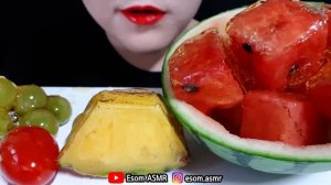 ASMR CANDIED FRUITS *TANGHULU* 과일 탕후루 (청포도, 파인애플, 수박, 방울토마토) 먹방 (EATING SOUNDS) NO TALKING MUKBANG