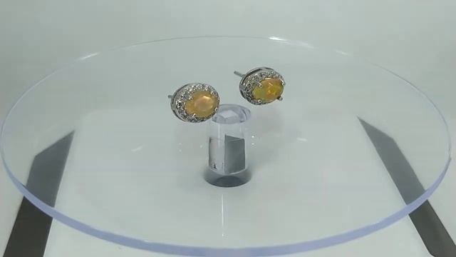 Серьги-пусеты с натуральными эфиопскими опалами 7х5 мм Серебро 925