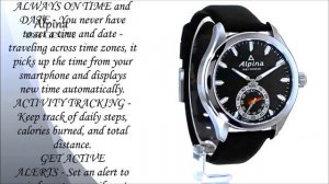 Alpina Men's AL 285BS5AQ6 Horological Smart Analog Display Swiss Quartz Black Watch