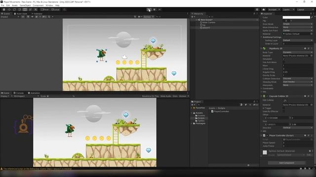 Unity Basic [part - 2], Player Movement (how to Move Player in unity 2d) in Hindi tutorial