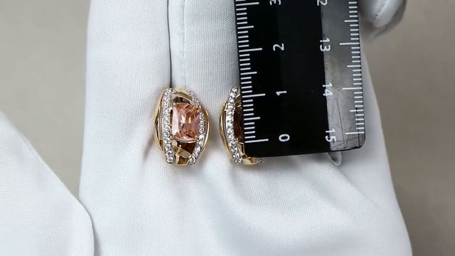 Золотые серьги Александра с фианитом и морганитом кл3477а-89ск смотреть онлайн