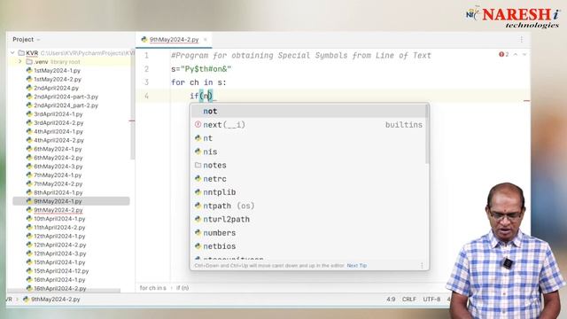 Extracting Symbols from Mixed Valued Texted in Python | NareshIT