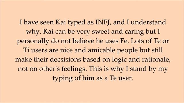 EXO Kai MBTI