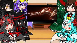 Kaijus fêmeas reagindo ao Rap do King Ghidorah "O seu novo rei"/Gacha club\