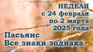ПАСЬЯНС | Прогноз на неделю с 24 февраля по 2 марта 2025 года для всех знаков зодиака