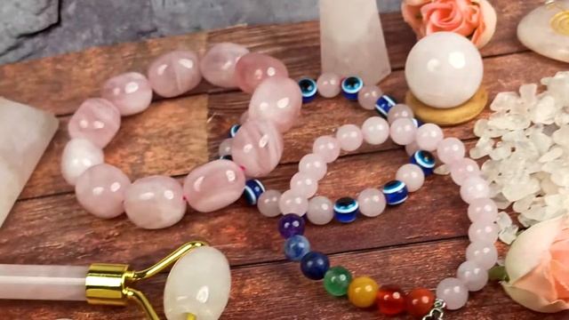 Rose quartz crystal - Necklace, Bracelets, Malas & more | Reiki Crystal Products