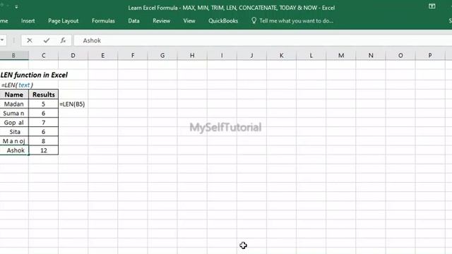 How to use MAX, MIN, TRIM, LEN, CONCATENATE, TODAY & NOW function in Excel #MAX  #TRIM #CONCATENATE