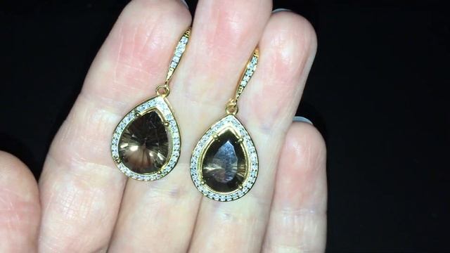 Серебряные серьги с раухтопазом смотреть онлайн