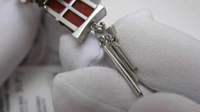 Серебряные серьги с сердоликом 115021