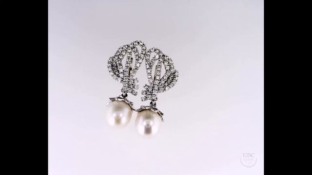 Золотые серьги с жемчугом бриллиантами. Модель Z31Б от компании UDC. смотреть онлайн