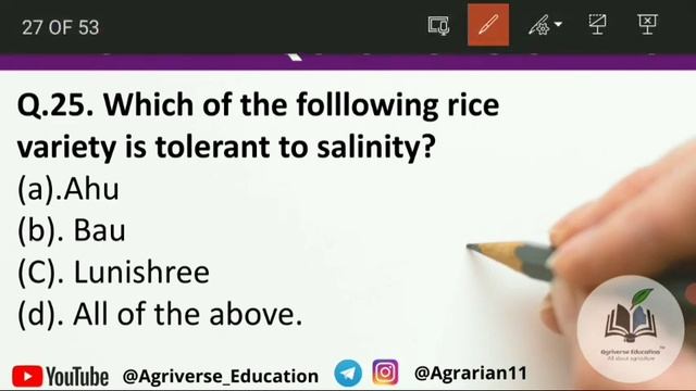 Top 50 Questions on Rice || Top MCQ on Rice || JRF Agronomy , FCI AGM 2021 , IBPS AFO , NSC