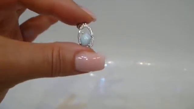 Кулон с натуральным ларимаром 9х7 мм Серебро 925 смотреть онлайн