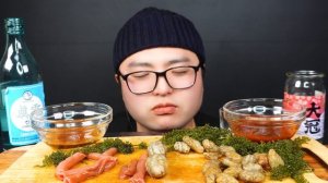 SUB)식감 레전드 해산물 🐙개불, 오만둥이, 바다포도 진로, 사케 술 먹방 ASMR MUKBANG KOREAN SEAFOOD