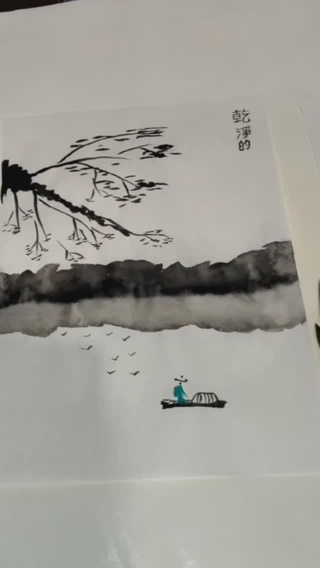 мягкость рисовой бумаги и магия с тушью идеальный дуэт #китайскаяживопись #эстетика #рисуемтушью
