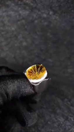Natural Brazilian Citrine Men's Ring