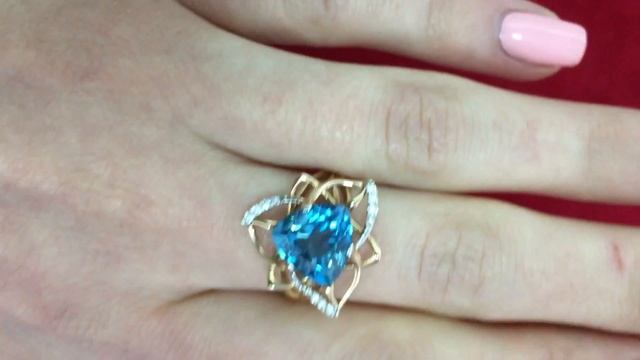 Кольцо золотое с крупным Лондон топазом 🎁 3612 смотреть онлайн