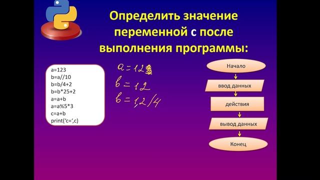 Целочисленная арифметика. Pithon смотреть онлайн