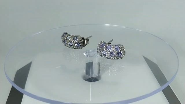 Серьги-пусеты с натуральными танзанитами 3 мм Серебро 925 смотреть онлайн