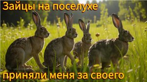 Дикая природа. Поселуха. Дикие Зайцы едят с руки!