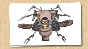 Рисуем Скибиди Мутант с пилами Skibidi Toilet _ Учимся рисовать