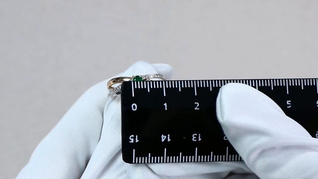 Золотое кольцо АЛЬКОР с бриллиантом и изумрудом 13836-101 смотреть онлайн