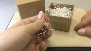 Серьги 1496 из красного золота 585 пробы с бриллиантами