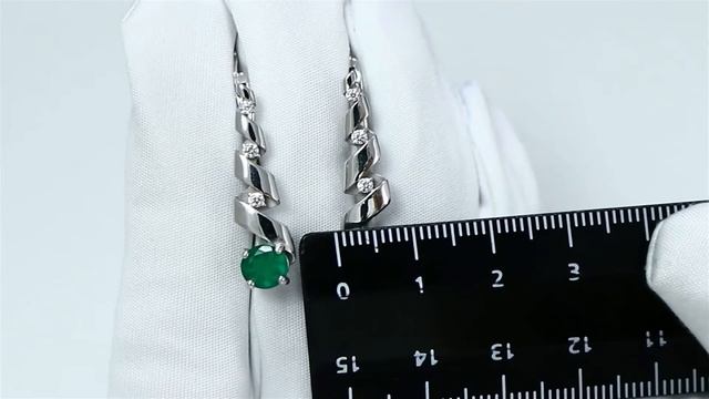 Серебряные серьги AQUAMARINE с фианитом и агатом А4745009А смотреть онлайн