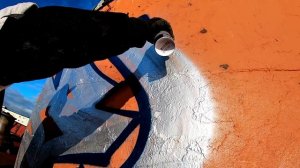 Граффити бомбинг на корабле / Tagging  /chrome graffiti. Rebel813