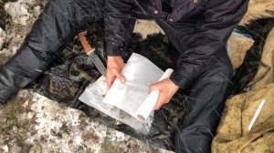 Зимний лагерь в жаркой палатке  Одиночный кемпинг в лесу, застигнутом снежной бурей.