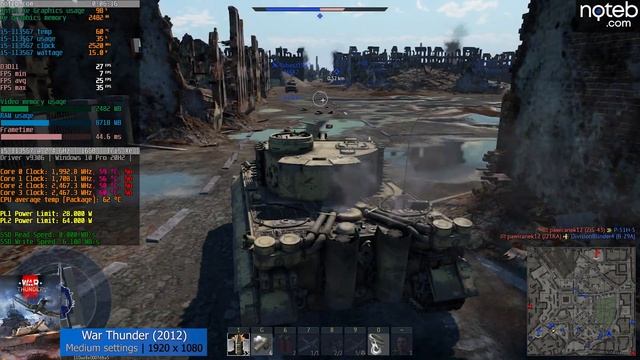 War Thunder - Acer Aspire 5 A515-56 benchmark gameplay | i5-1135G7 | Intel Iris Xe Graphics смотреть онлайн