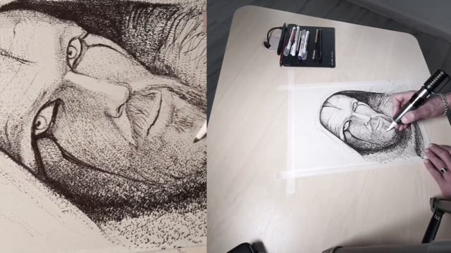 Ballpoint Pen Cartridge Art: Floki Drawing | New Fast Technique Revealed / Time Lapse смотреть онлайн