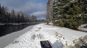 Шикарная рыбалка с красивейшими пейзажами. Лось ушёл под лёд.