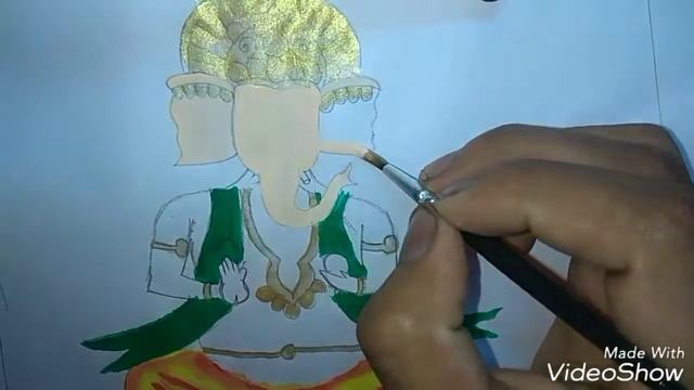 Drawing of lord Ganesh .