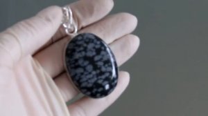 PENDANT SNOWFLAKE OBSIDIAN 6,3cm K98476