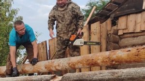 Ремонт крыши двора деревянного дома.#черта, #наращивание стены, #стропиловка