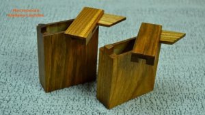 Портсигар с секретом. Деревянный портсигар.  Wooden cigarette case with a secret.
