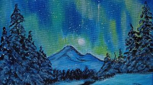 Мастер-класс по рисованию акрилом "СЕВЕРНОЕ СИЯНИЕ"