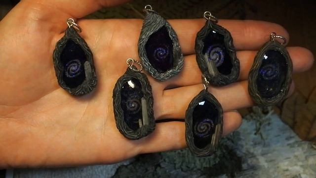 Pendants with 3d galaxy and quartz crystals смотреть онлайн