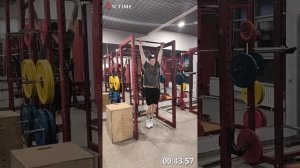 Горычев Артур, тренер ТФ Чебоксары
Свой вес 95, вес штанги 57.5
Повторений 27