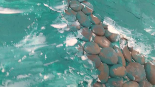 Фитокартины: Крымское море. Купить яркую картину в бирюзовых тонах с морскими камешками смотреть онлайн