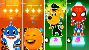 Baby Shark 🆚 Annoying Orange 🆚 Sheriff Labrador 🆚 Funko Pop Marvel - Tiles HOP EDM RUSH!