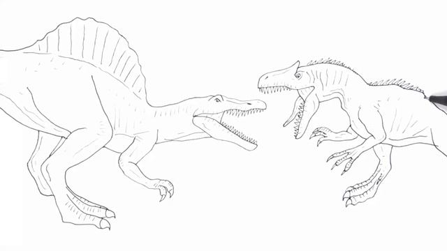 Spinosaur VS Allosaur How to Draw Dinosaurs From Jurassic Wolrd - Learn to Draw And Color Dinosaurs