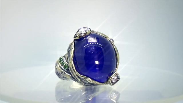 ЗОЛОТОЕ КОЛЬЦО ИЗ БЕЛОГО ЗОЛОТА С ОГРОМНЫМ САПФИРОМ С ИЗУМРУДАМИ И БРИЛЛИАНТАМИ! ПОД ЗАКАЗ смотреть онлайн