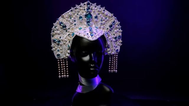 Кокошник  Голубой жемчуг / Russia style headdress KOKOSHNIK