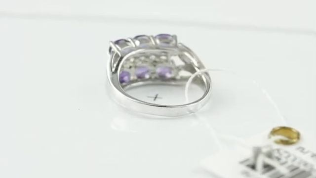 Кольцо оправа серебро 925, вставка аметист смотреть онлайн