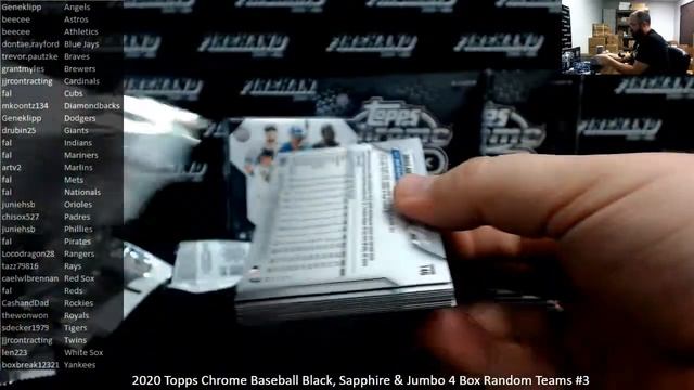 12/4/2020 2020 Topps Chrome Baseball Black, Sapphire & Jumbo 4 Box Random Teams #3 смотреть онлайн