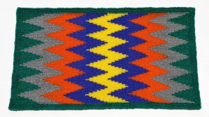 Коврик тунисским крючком зиг-заг.